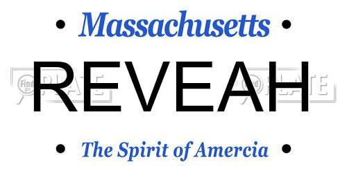 REVEAH Massachusetts License Plate