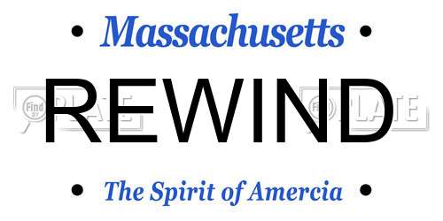REWIND Massachusetts License Plate