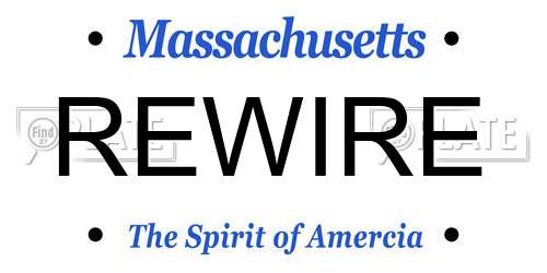 REWIRE Massachusetts License Plate
