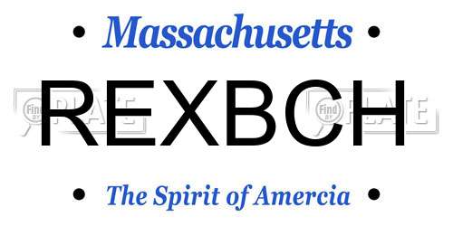 REXBCH Massachusetts License Plate