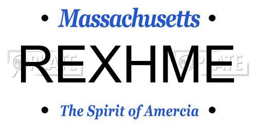 REXHME Massachusetts License Plate