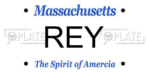 REY Massachusetts License Plate