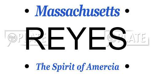 REYES Massachusetts License Plate