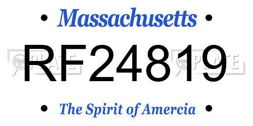 RF24819 Massachusetts License Plate