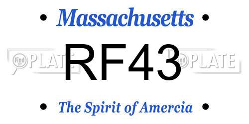 RF43 Massachusetts License Plate