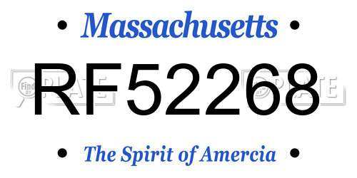 RF52268 Massachusetts License Plate