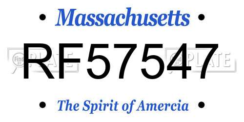 RF57547 Massachusetts License Plate