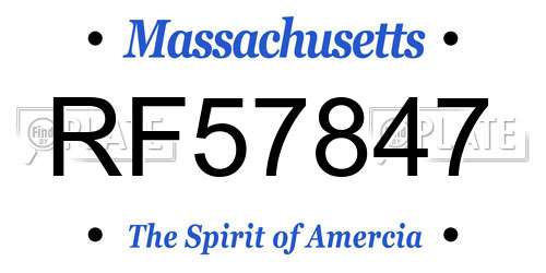 RF57847 Massachusetts License Plate