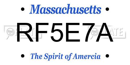 RF5E7A Massachusetts License Plate