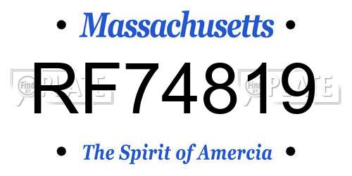RF74819 Massachusetts License Plate