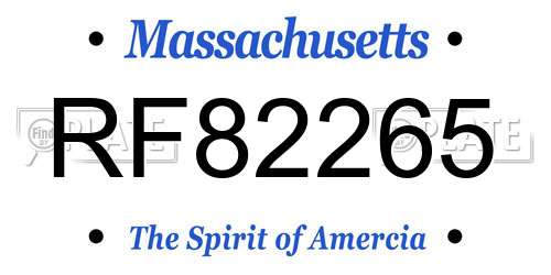 RF82265 Massachusetts License Plate