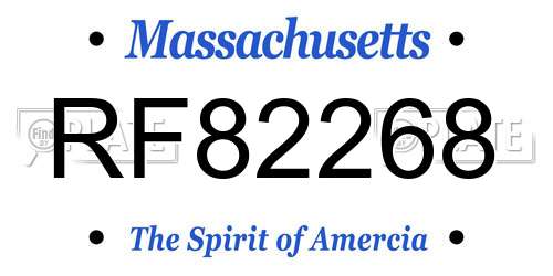 RF82268 Massachusetts License Plate
