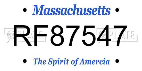 RF87547 Massachusetts License Plate