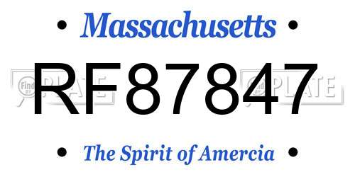 RF87847 Massachusetts License Plate