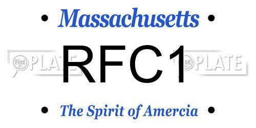 RFC1 Massachusetts License Plate