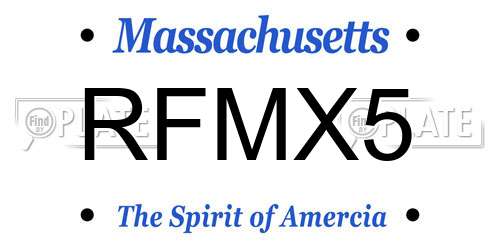 RFMX5 Massachusetts License Plate