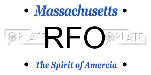 RFO Massachusetts License Plate