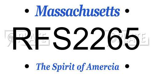 RFS2265 Massachusetts License Plate
