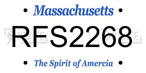 RFS2268 Massachusetts License Plate