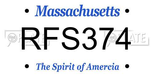 RFS374 Massachusetts License Plate