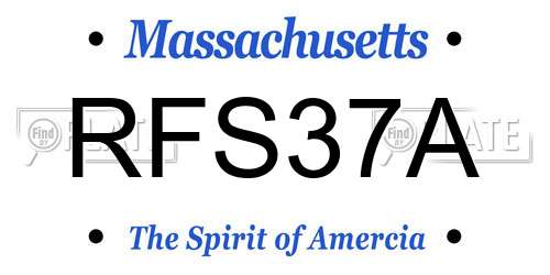 RFS37A Massachusetts License Plate