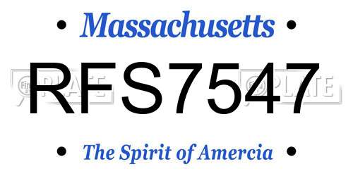 RFS7547 Massachusetts License Plate