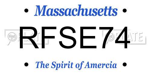 RFSE74 Massachusetts License Plate
