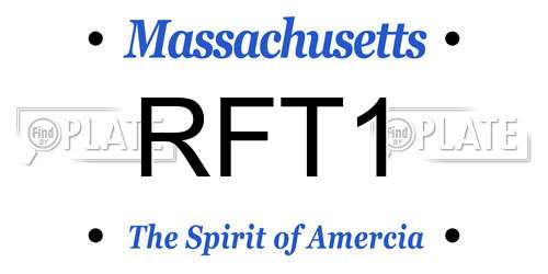 RFT1 Massachusetts License Plate