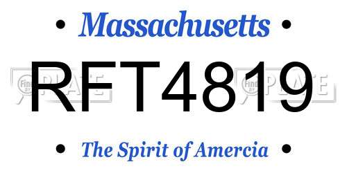 RFT4819 Massachusetts License Plate