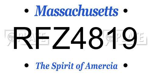 RFZ4819 Massachusetts License Plate