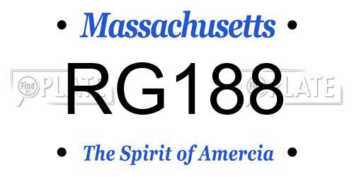 RG188 Massachusetts License Plate
