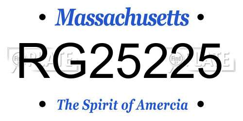 RG25225 Massachusetts License Plate