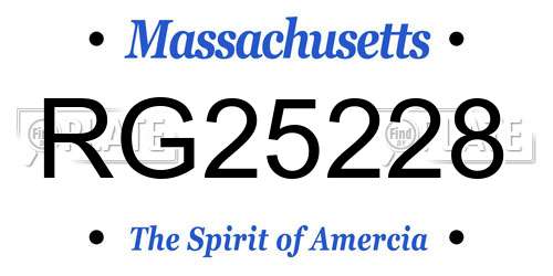 RG25228 Massachusetts License Plate