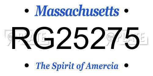 RG25275 Massachusetts License Plate