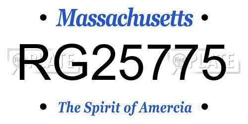 RG25775 Massachusetts License Plate
