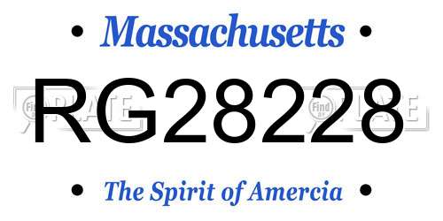 RG28228 Massachusetts License Plate