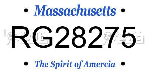 RG28275 Massachusetts License Plate