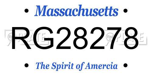 RG28278 Massachusetts License Plate