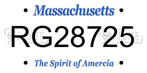 RG28725 Massachusetts License Plate