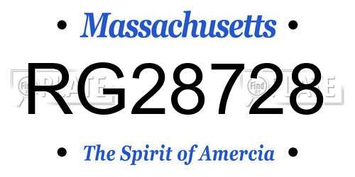 RG28728 Massachusetts License Plate