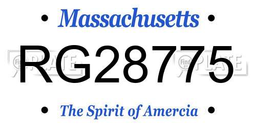 RG28775 Massachusetts License Plate