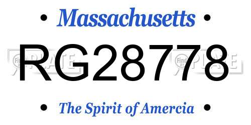 RG28778 Massachusetts License Plate