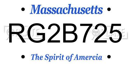 RG2B725 Massachusetts License Plate
