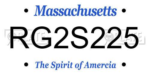 RG2S225 Massachusetts License Plate