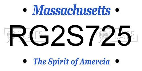 RG2S725 Massachusetts License Plate