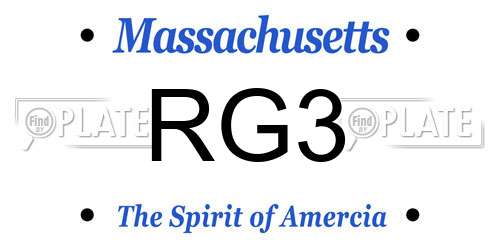 RG3 Massachusetts License Plate