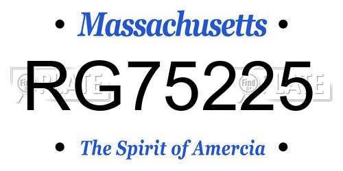 RG75225 Massachusetts License Plate