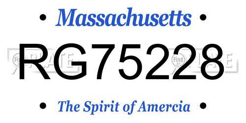 RG75228 Massachusetts License Plate