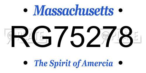RG75278 Massachusetts License Plate