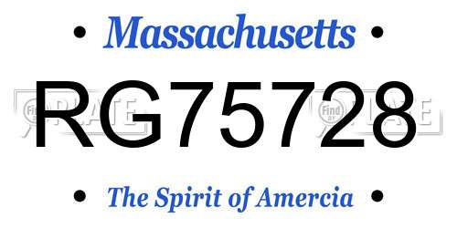 RG75728 Massachusetts License Plate